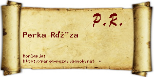 Perka Róza névjegykártya